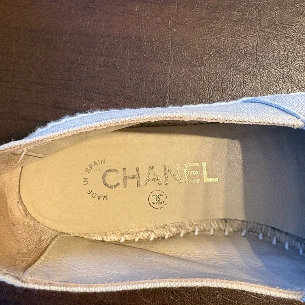 CHANEL Quilted Beige Espadrilles